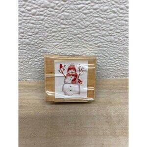 2010 Studio 18 Snowman Wood Mounted Rubber Stamp